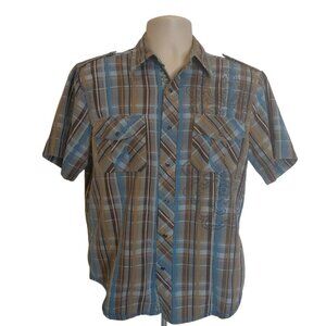 Vintage Red Western Pearl Snap Shirt Cowboy Rodeo Rockabilly Men's Medium